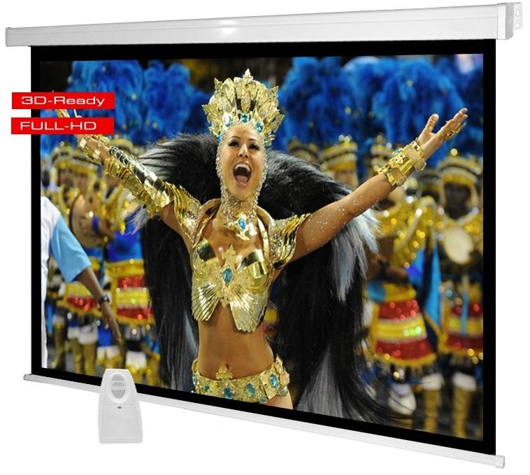 Heimkino Projektor Beamer Motor Leinwand 274 x 154 cm 16:9 Motorleinwand inkl FB